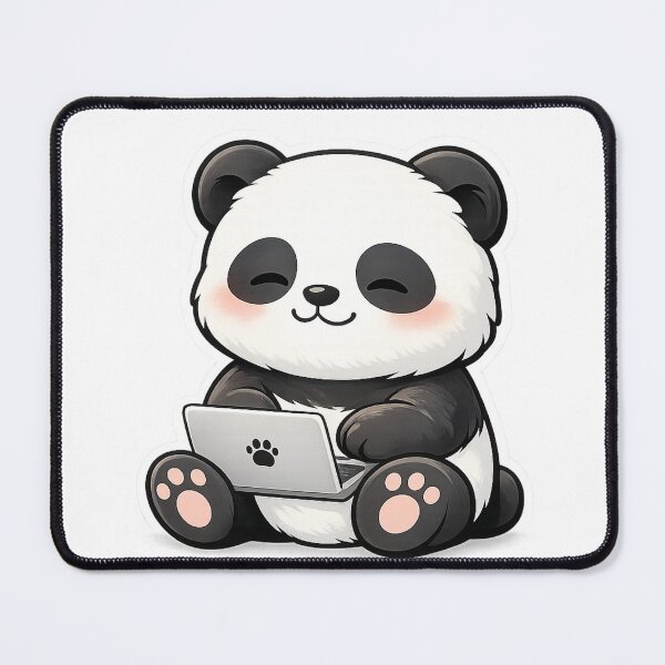 Item preview, Cute Panda Working on Laptop – Kawaii Work From Home Panda Sticker | Cozy Tech Aesthetic Art designed and sold by snaperos.