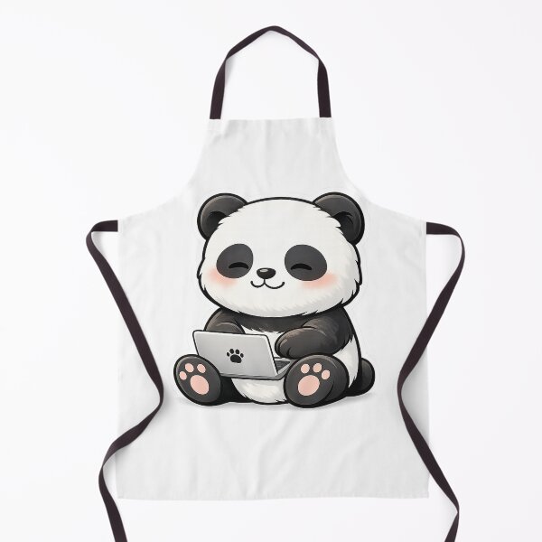 Item preview, Cute Panda Working on Laptop – Kawaii Work From Home Panda Sticker | Cozy Tech Aesthetic Art designed and sold by snaperos.