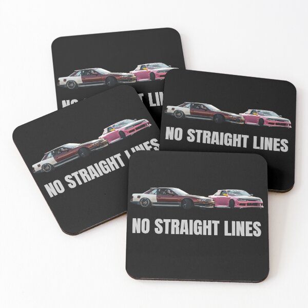 Item preview, No Straight Lines S13 x S15 Drift Streetwear – JDM Car Culture Aesthetic White Text designed and sold by Minty-Media.