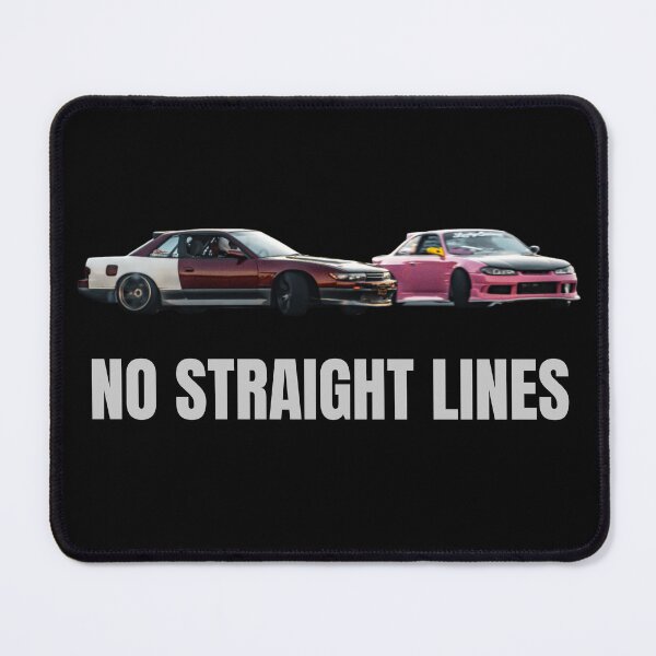 Item preview, No Straight Lines S13 x S15 Drift Streetwear – JDM Car Culture Aesthetic White Text designed and sold by Minty-Media.