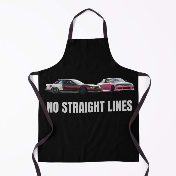 Item preview, No Straight Lines S13 x S15 Drift Streetwear – JDM Car Culture Aesthetic White Text designed and sold by Minty-Media.