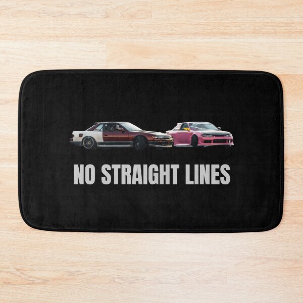 Item preview, No Straight Lines S13 x S15 Drift Streetwear – JDM Car Culture Aesthetic White Text designed and sold by Minty-Media.