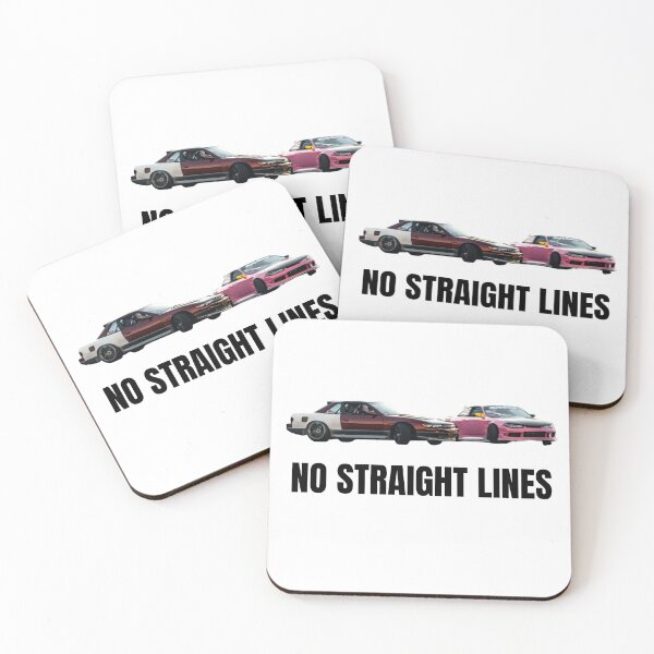 Item preview, No Straight Lines S13 x S15 Drift Streetwear – JDM Car Culture Aesthetic Black Text designed and sold by Minty-Media.
