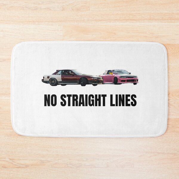 Item preview, No Straight Lines S13 x S15 Drift Streetwear – JDM Car Culture Aesthetic Black Text designed and sold by Minty-Media.