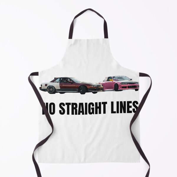 Item preview, No Straight Lines S13 x S15 Drift Streetwear – JDM Car Culture Aesthetic Black Text designed and sold by Minty-Media.