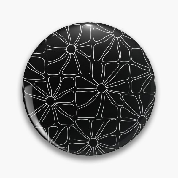 Item preview, Midnight Daisy Outline – Minimal Black & White Floral Pattern designed and sold by AZPrintz.