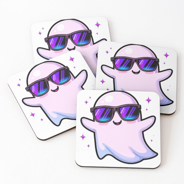 Item preview, Cool Cute Ghost with Sunglasses Sticker | Kawaii Halloween Cartoon Ghost Design designed and sold by AestheticLoveArt.