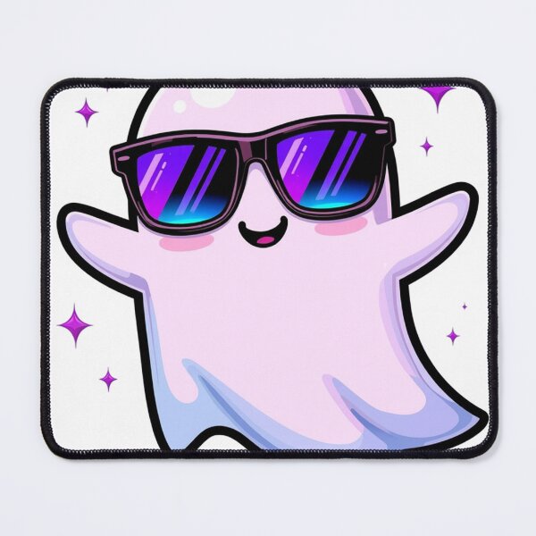 Item preview, Cool Cute Ghost with Sunglasses Sticker | Kawaii Halloween Cartoon Ghost Design designed and sold by AestheticLoveArt.