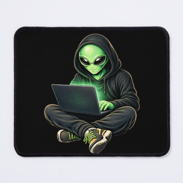 Item preview, Hacker Tech Alien – Cyber Programmer Aesthetic Futuristic Character Art designed and sold by ColorSplash123.