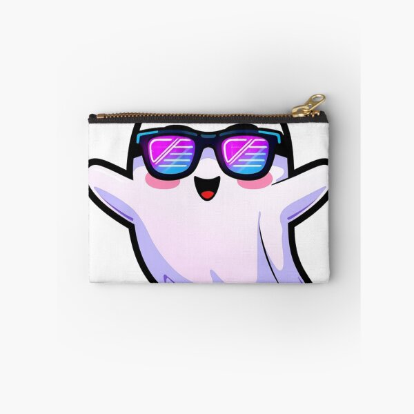Item preview, Cute Cool Ghost with Neon Sunglasses Sticker | Funny Kawaii Halloween Ghost Cartoon designed and sold by AestheticLoveArt.