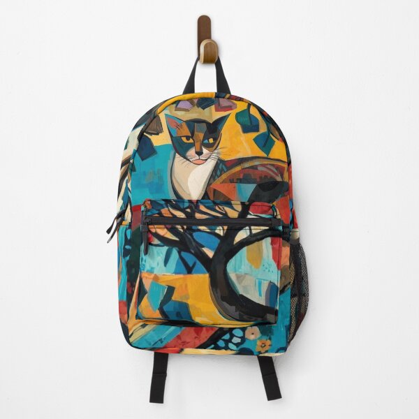 Artikelvorschau, Kubistische Illustration einer Katze, die unter einem Baum sitzt entworfen und verkauft von Chippychips1.