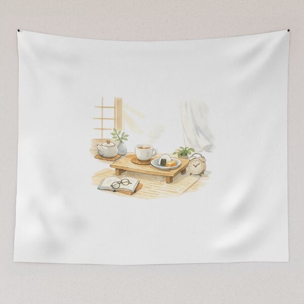 Item preview, Japanese Morning Routine – Minimal Watercolor Slow Life Art designed and sold by ArtSway Studio.