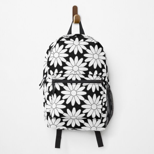 Item preview, Repetición de margaritas llamativas: estampado floral retro en blanco y negro designed and sold by AZPrintz.