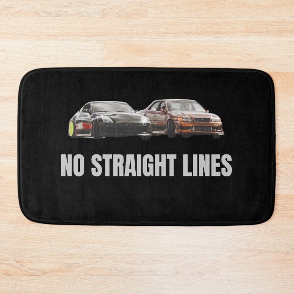 Item preview, No Straight Lines 350Z x JZX100 Drift Streetwear – JDM Car Culture Aesthetic Off White Text designed and sold by Minty-Media.
