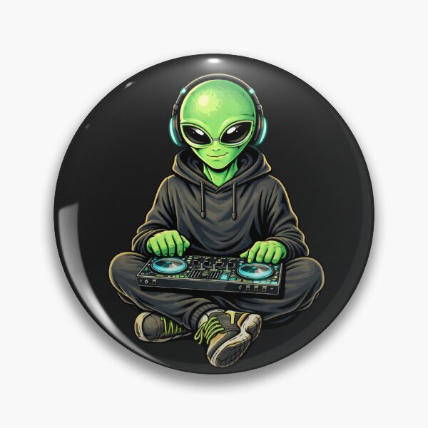 Item preview, DJ Club Alien – Neon Nightlife Music Aesthetic Character Art designed and sold by ColorSplash123.