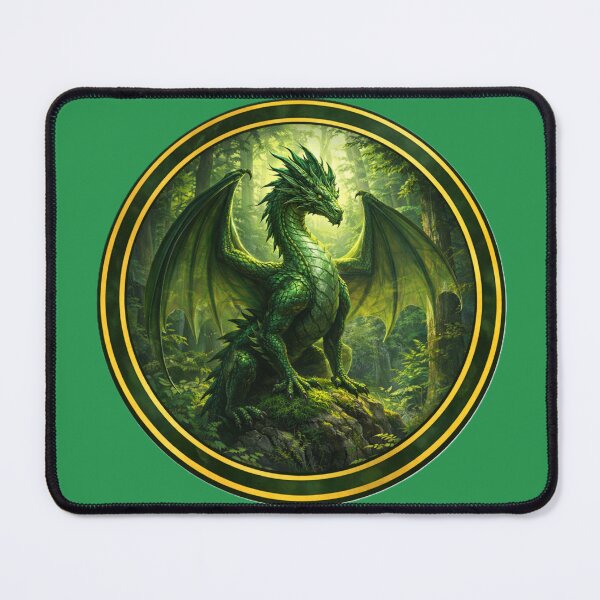 Item preview, Emerald Forest Dragon – Woodland Guardian Circle Design designed and sold by TheJoyfulPen.