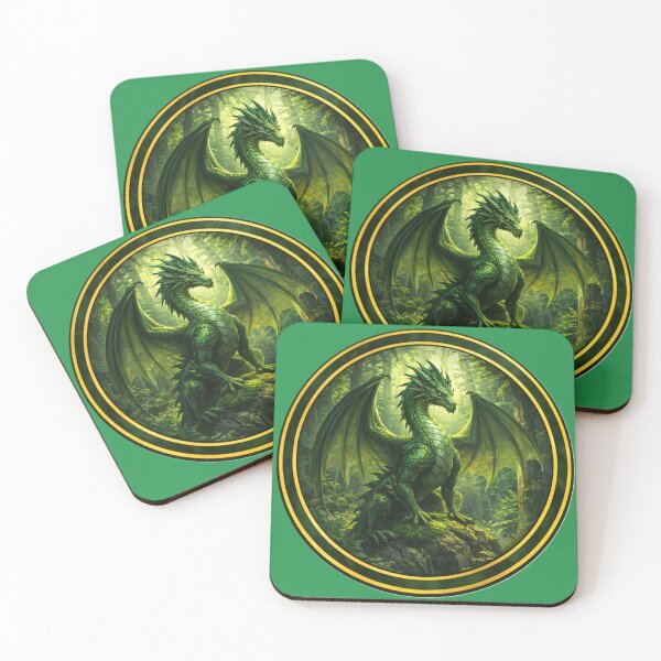 Item preview, Emerald Forest Dragon – Woodland Guardian Circle Design designed and sold by TheJoyfulPen.