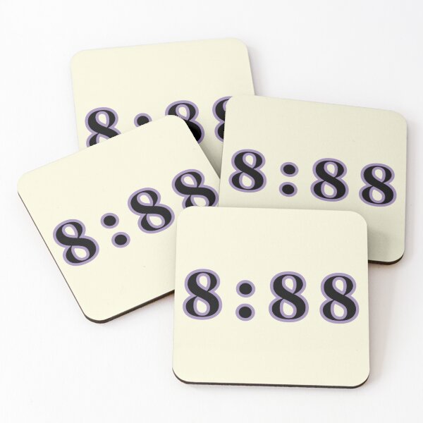 Item preview, Three Eights Balance Time Clock Text Purple Stickers Prints Posters Wall Art Magnet Home Coffee Cup Decoration TShirt Stationary Notebook Magnet Hat Kitchen Work School Office Redbubble Shop designed and sold by Saritas Boutique Shop.