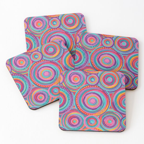 Item preview, Colorful Hand Painted Concentric Swirl Abstract Pattern designed and sold by DGtaLrtcom.