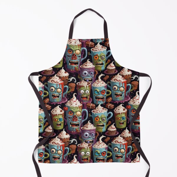Item preview, Zombie Hot Chocolate Spooky Halloween Drink Pattern designed and sold by Fabricbella.