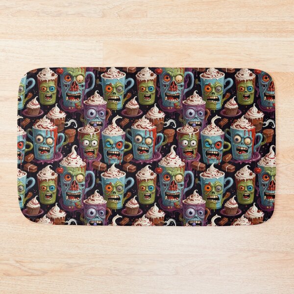 Item preview, Zombie Hot Chocolate Spooky Halloween Drink Pattern designed and sold by Fabricbella.