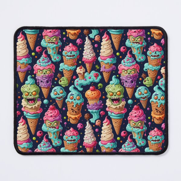 Item preview, Zombie Ice Cream Spooky Halloween Dessert Pattern designed and sold by Fabricbella.