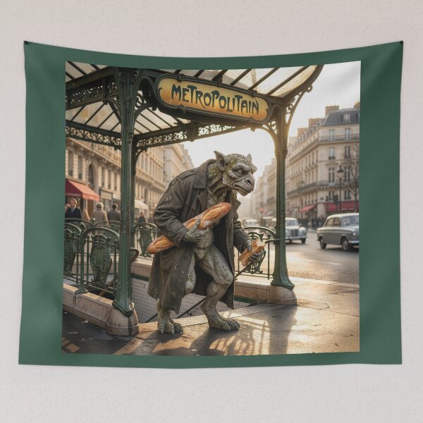 Item preview, A Paris Gargoyle Heads Home After His Shift designed and sold by Tridentulus.