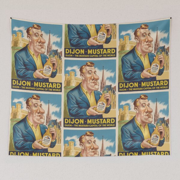 Item preview, Dijon Travel Poster France | French Mustard Character Illustrationp designed and sold by LeQuirks.