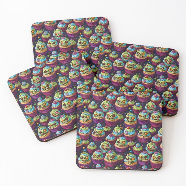Item preview, Zombie Cupcakes Halloween Spooky Dessert Pattern designed and sold by Fabricbella.