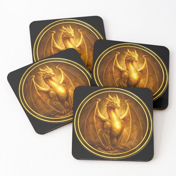 Artikelvorschau, Goldener Wächterdrache – Design des königlichen Feuerkreises entworfen und verkauft von TheJoyfulPen.