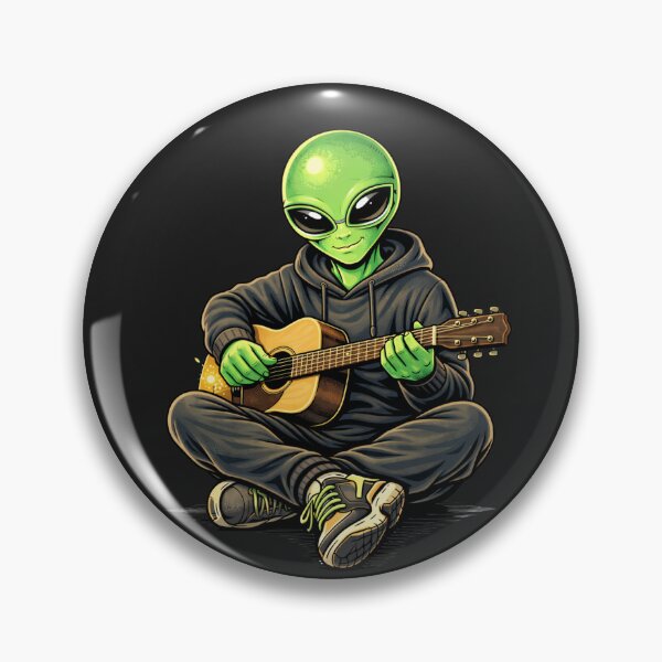 Item preview, Guitar Acoustic Alien – Calm Music Creative Aesthetic Character Art designed and sold by ColorSplash123.
