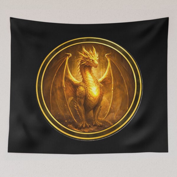 Artikelvorschau, Goldener Wächterdrache – Design des königlichen Feuerkreises entworfen und verkauft von TheJoyfulPen.