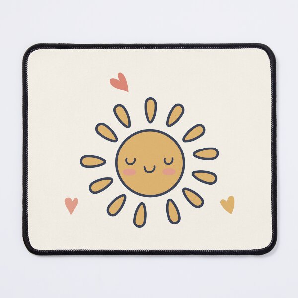 Item preview, Radiant Happy Sun with Floating Hearts Minimalist Kawaii designed and sold by risingrocket.