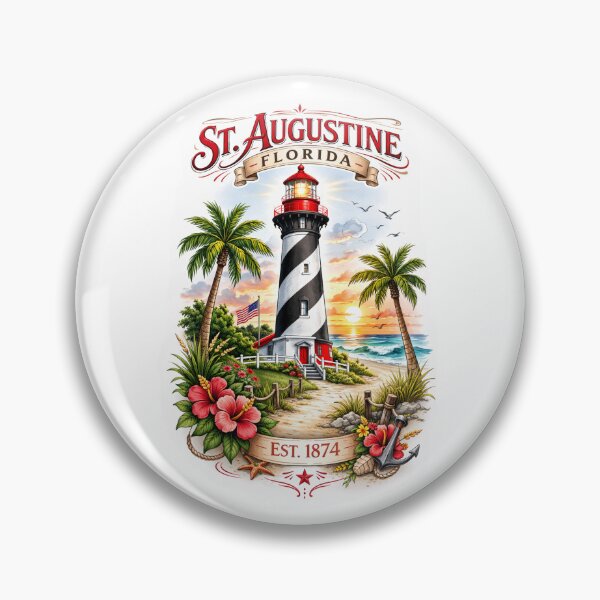 Item preview, St. Augustine Florida Lighthouse - Vintage Design designed and sold by Myra365Art.