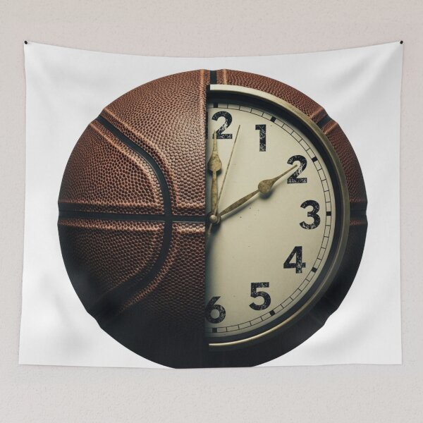 Item preview, Half Basketball Clock Wall Art – Modern Game Time Sports Room Decor for Basketball Lovers designed and sold by Dzblack.