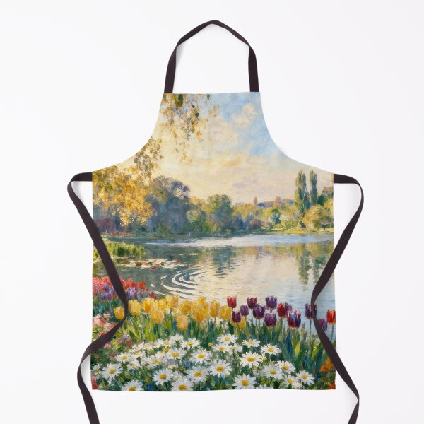 Item preview, Sunlit Park and Lake Scene, Classic Impressionism Wall Art Print designed and sold by BlareBlare.