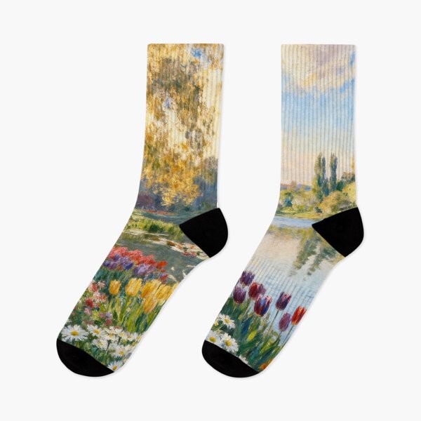 Item preview, Sunlit Park and Lake Scene, Classic Impressionism Wall Art Print designed and sold by BlareBlare.