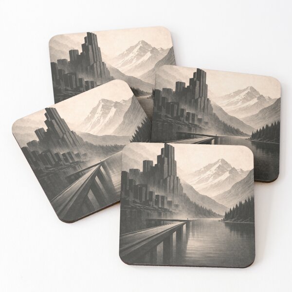 Item preview, The Divide Fictional Empire Brutalist Landscape Art designed and sold by Atlas Poster Co..