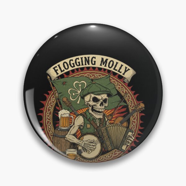 Item preview, Flogging Molly Irish Punk Legends Skeleton Logo - St. Patrick's Day Fan Tribute  designed and sold by idstori.