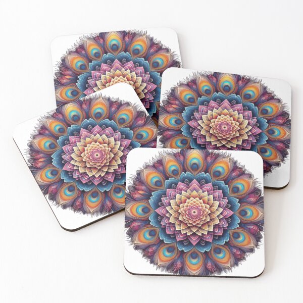 Item preview, Lotus Peacock Fractal Mandala Rainbow designed and sold by Artist Bishhnu Banerji.
