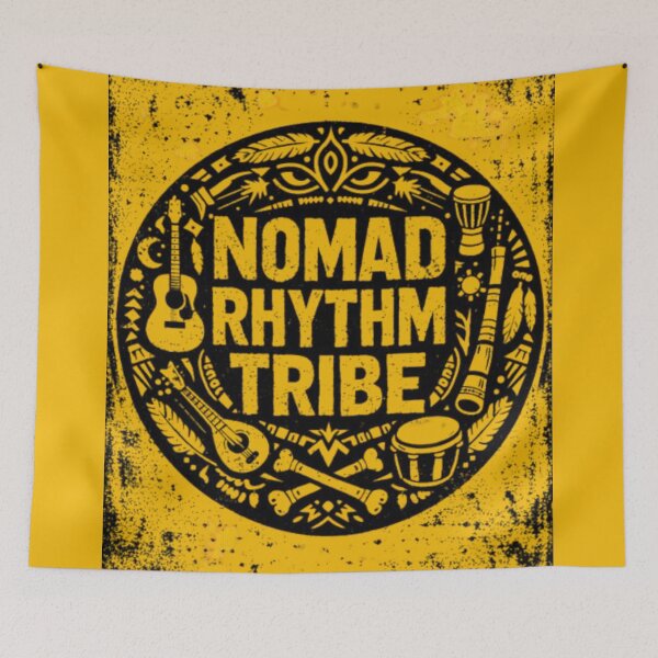 Item preview, Nomad Rhythm Tribe – Tribal Folk Punk Emblem Shirt designed and sold by wanado.