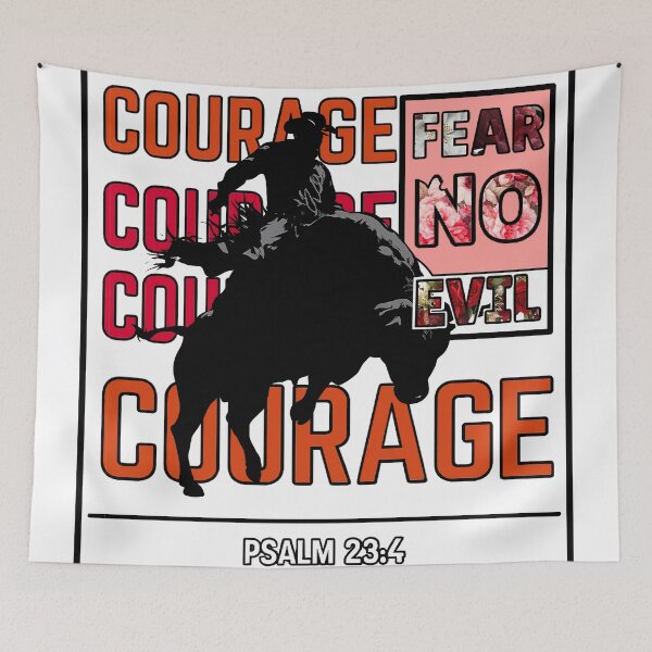 Item preview, Cowboy Courage Psalm 23:4 Christian Western Faith Shirt | Fear No Evil Rodeo Cowboy Bible Verse designed and sold by JEVANStudio.