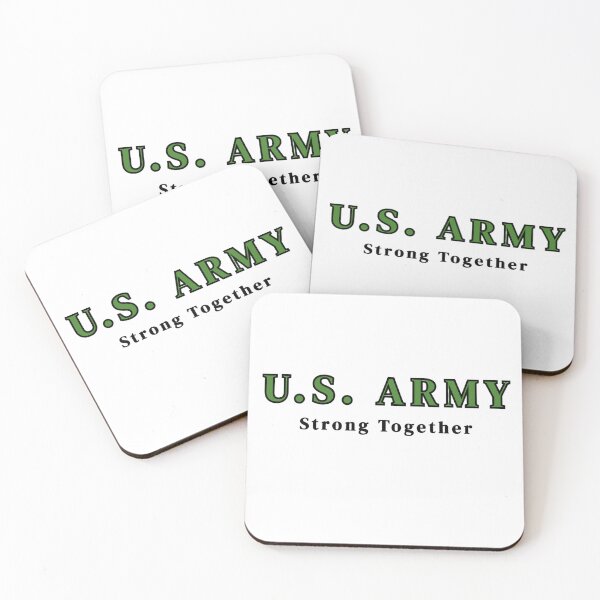 Item preview, U.S. ARMY Strong Together Text Green Stickers Prints Posters Wall Art Magnet Home Coffee Cup Decoration TShirt Stationary Notebook Magnet Hat Kitchen Work School Office Redbubble Shop designed and sold by Saritas Boutique Shop.