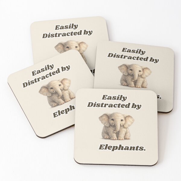 Item preview, Elephant  Lover Easily Distracted By Elephants  Cute Elephant Design designed and sold by TheScruffyGoose.