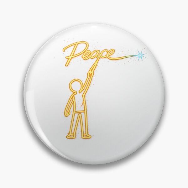 Item preview, Neon Peace Line Art – Minimal Glow Stick Figure Design designed and sold by LDBStudio.
