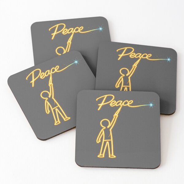 Item preview, Neon Peace Line Art – Minimal Glow Stick Figure Design designed and sold by LDBStudio.