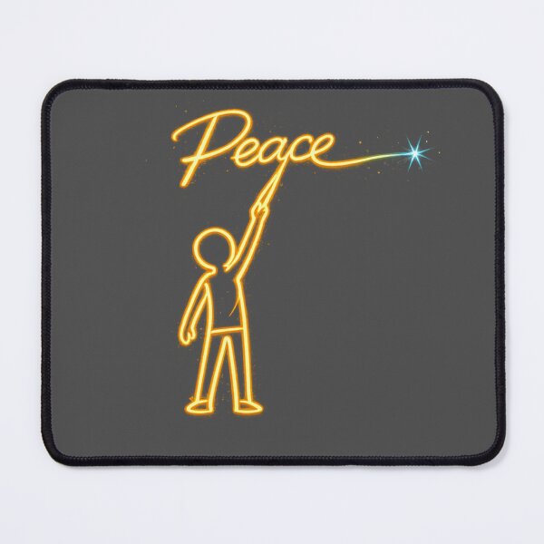 Item preview, Neon Peace Line Art – Minimal Glow Stick Figure Design designed and sold by LDBStudio.