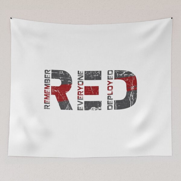 Item preview, RED Remember Everyone Deployed Military Support Flag designed and sold by Bulk store .