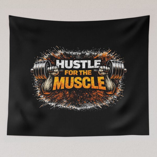 Item preview, Hustle For The Muscle Gym Motivation Discipline Training Design designed and sold by Wolf Garage.