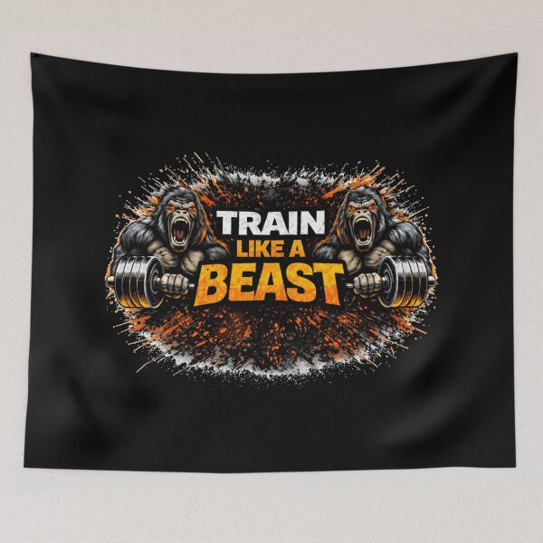 Item preview, Train Like A Beast Gym Motivation Discipline Training Design designed and sold by Wolf Garage.